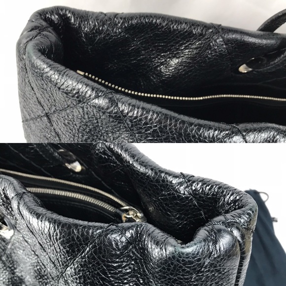 GORGEOUS 💎ZIPPER QUILTED CHANEL 💎TOTE LEATHER - Picture 11 of 13